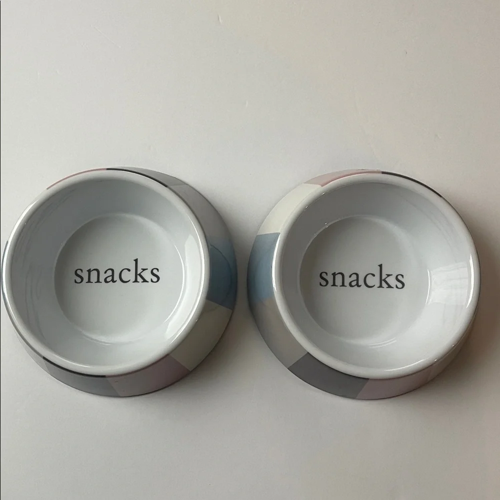 Whisker City Vertical‎ Striped Melamine Cat Snack Bowls